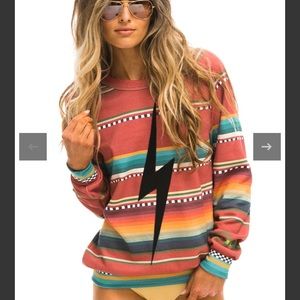 AVIATOR NATION- SET - Tulum Bolt Stitch matching  sweat shirt & Sweats.